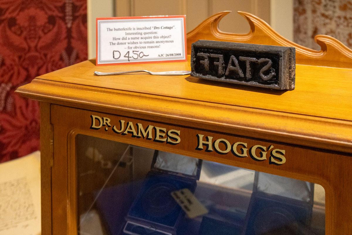 Detail view of Dr. James Hogg's collection
